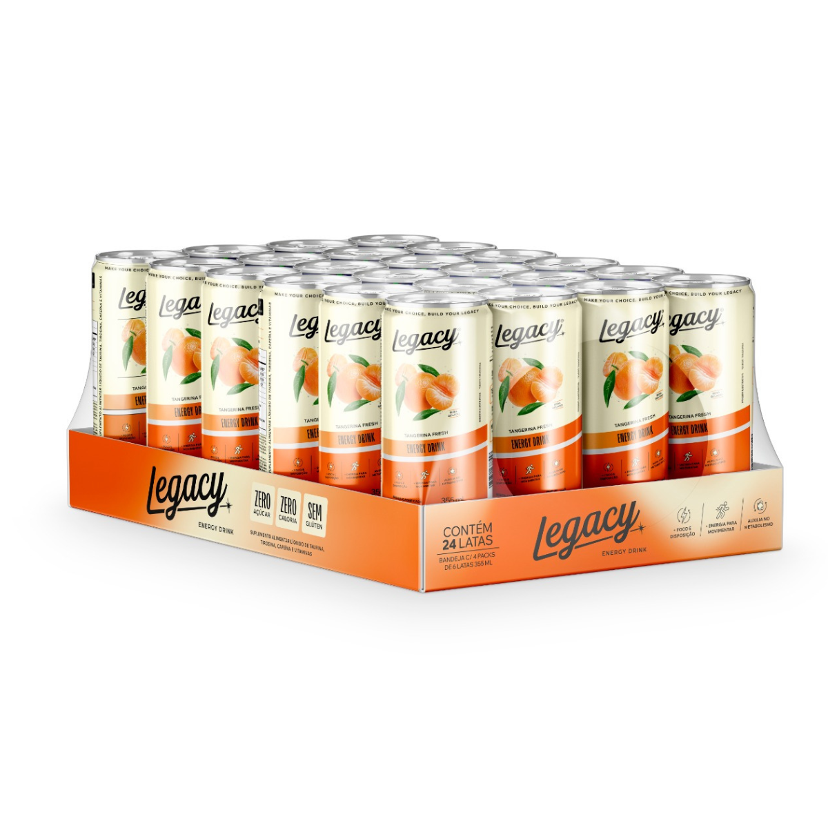 Energético Legacy Tangerina 355ml Kit 24 Und